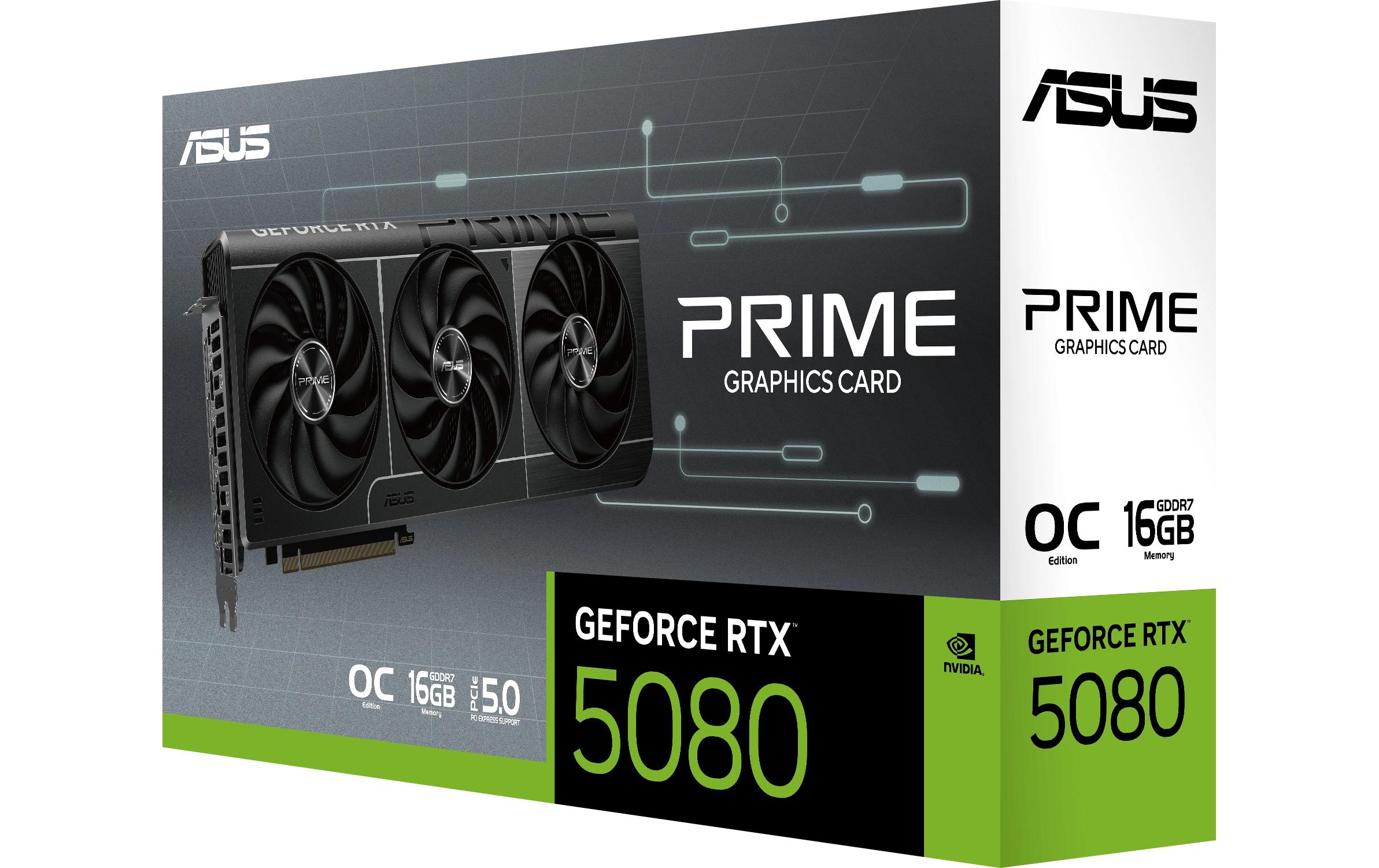 ASUS Prime GeForce RTX 5080 OC - 16GB GDDR7, HDMI, 3x DP