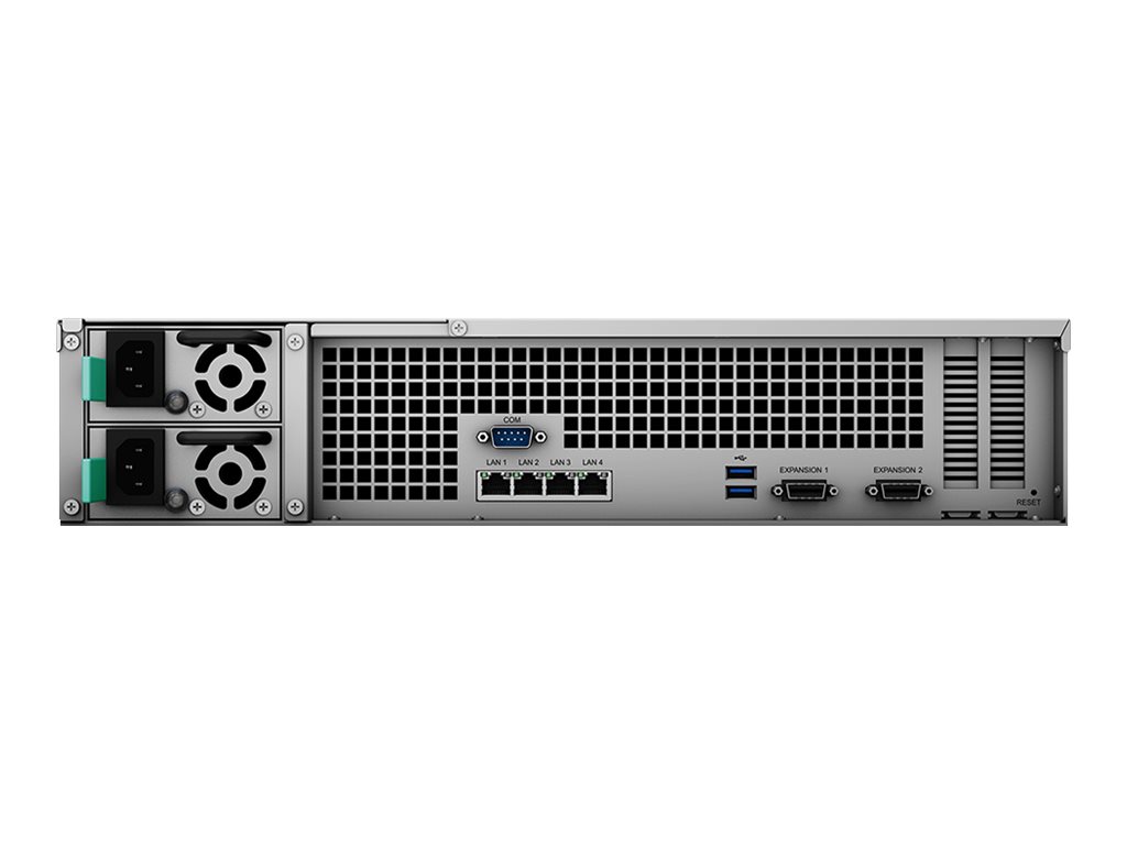 Synology RackStation RS3621RPxs - NAS-Server - 12 Schächte - Rack - einbaufähig - SATA 6Gb/s - RAID 0, 1, 5, 6, 10, JBOD, 5 Hot Spare, 6 Hot Spare, 10-Hot-Spare, 1 Hot-Spare, RAID F1, F1 Hot Spare - RAM 8GB - Gigabit Ethernet - iSCSI - 2U (RS3621RPXS)