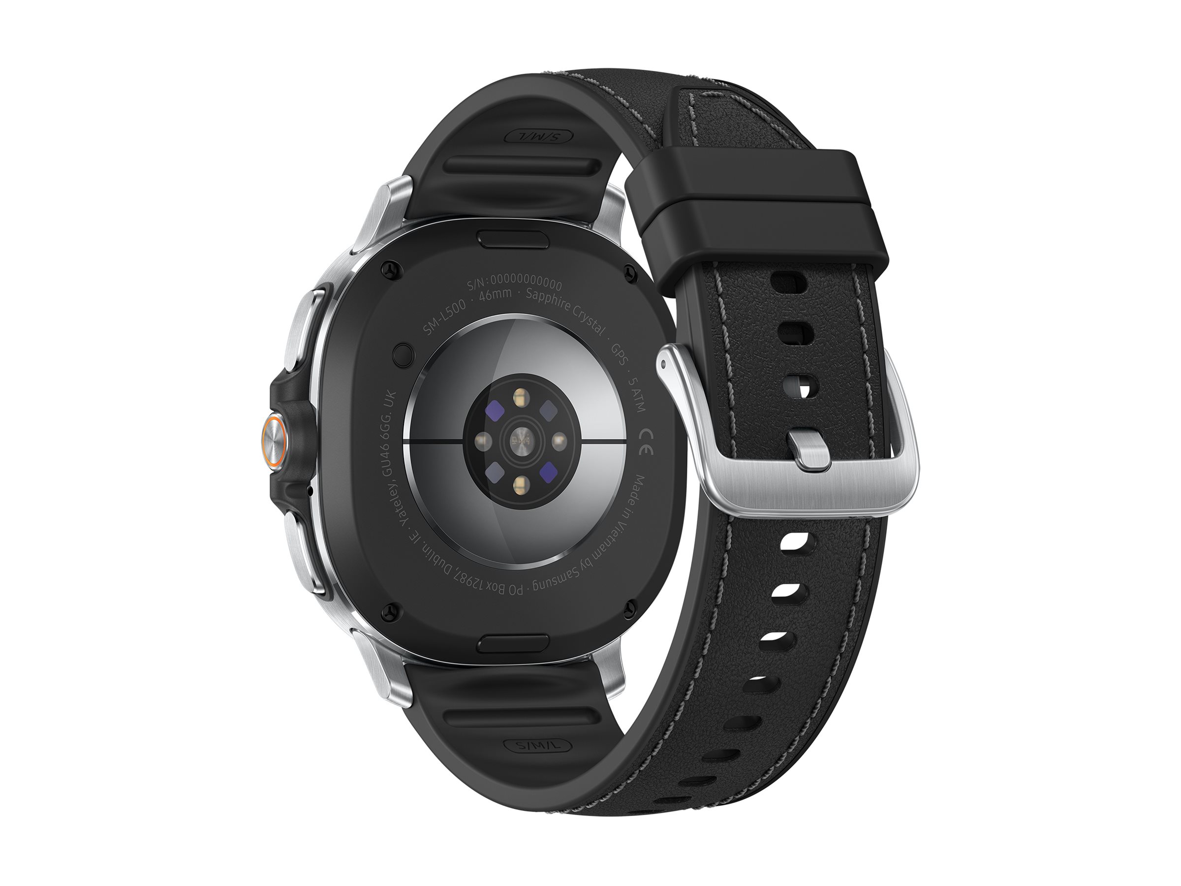 Samsung Galaxy Watch8 Classic - 46 mm - intelligente Uhr mit hybrid band - Hybrid-Eco-Leder - Bandgröße: S/M/L - Anzeige 3.4 cm (1.34") (SM-L500NZKADBT)