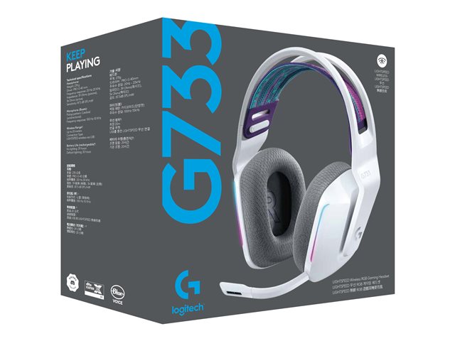 Logitech G G733 LIGHTSPEED Wireless RGB Gaming Headset - Headset - ohrumschließend - 2,4 GHz - kabellos - weiß