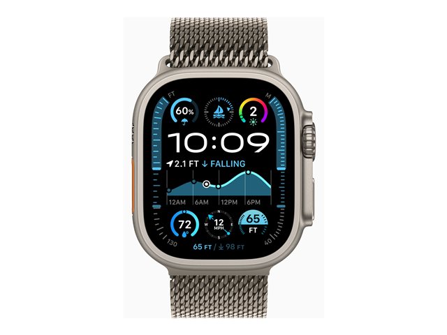 Apple Watch Ultra 2 GPS + Cellular 49mm Natural Titanium Case mit Natural Titanium Milanese Band - S (MX4M3FD/A)