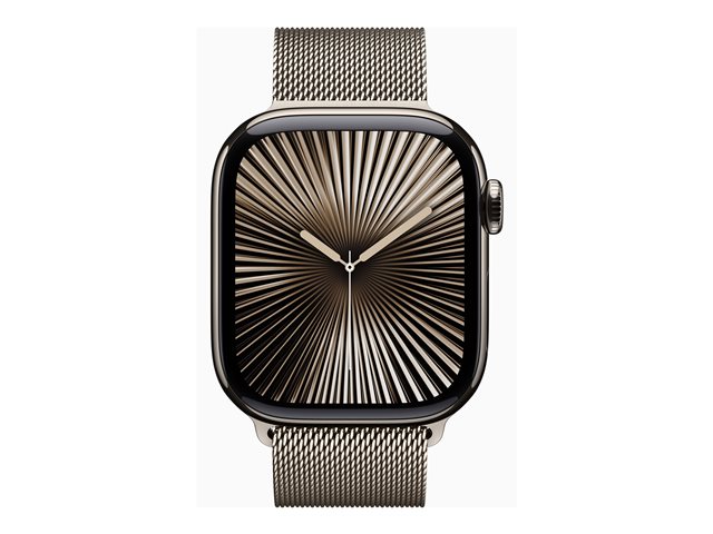 Apple Watch Series 10 GPS + Cellular 42mm Natural Titanium Case mit Natural Milanese Band (MWXF3QF/A)