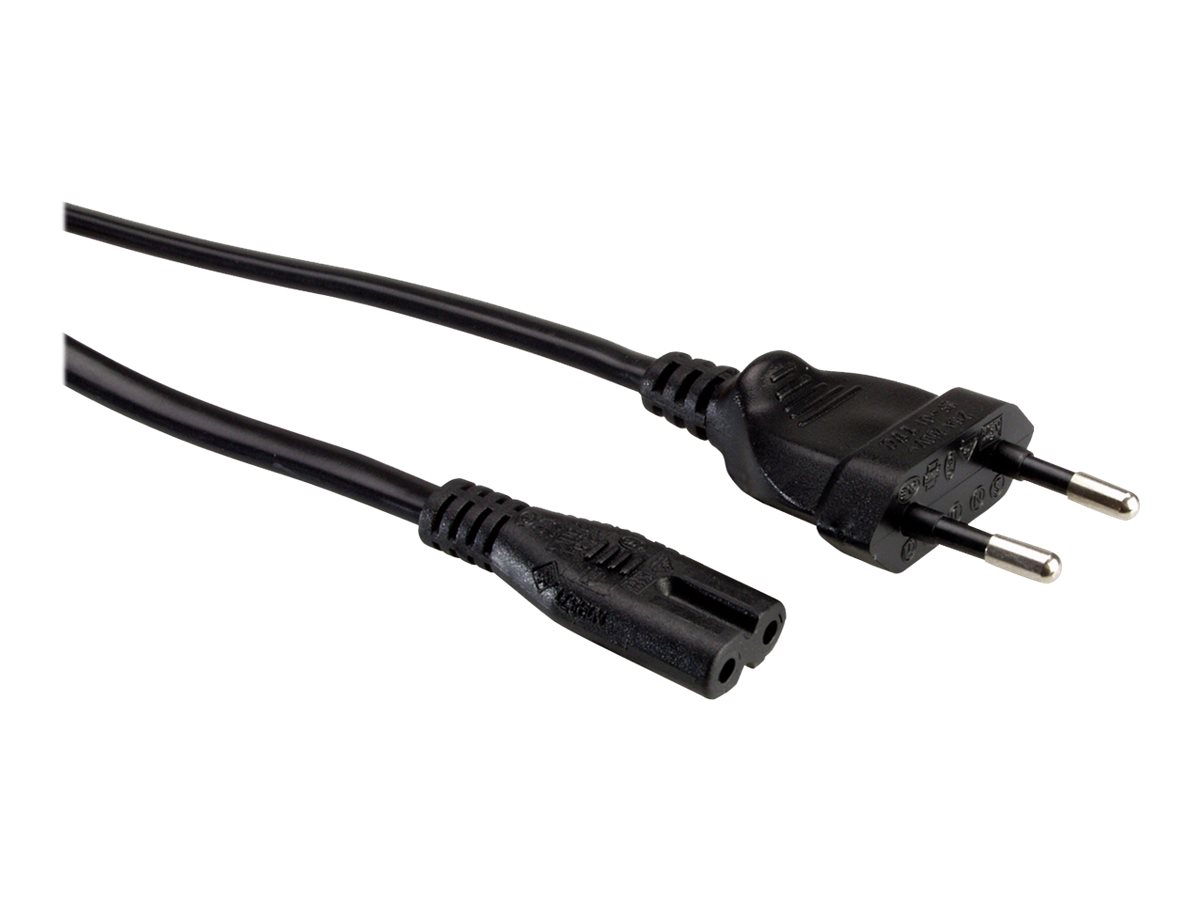 Roline - Stromkabel - Eurostecker (M) bis IEC 60320 C7 - Wechselstrom 250 V - 2.5 A - 3 m - Schwarz - Europa