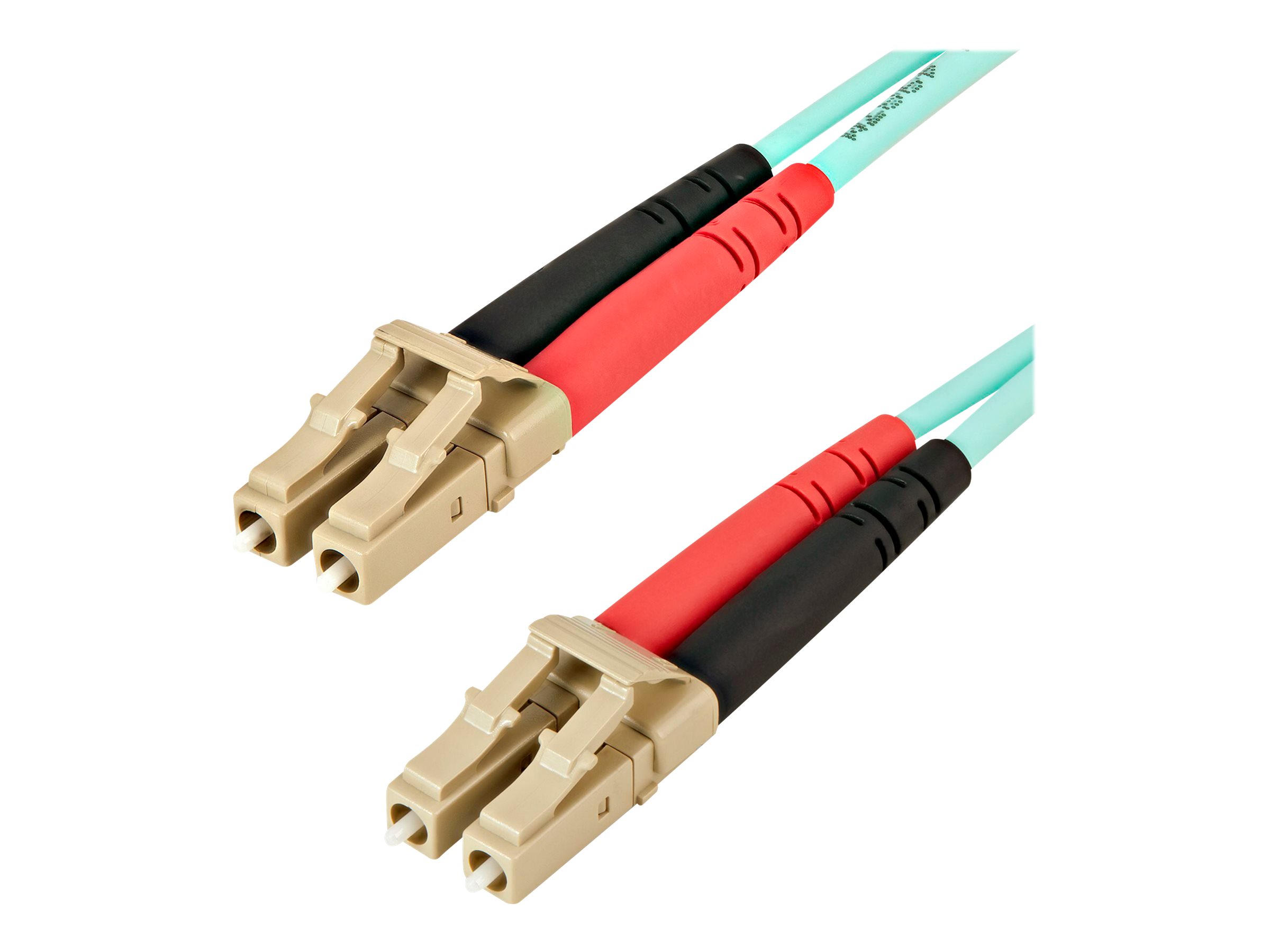 StarTech.com Aqua OM4 Duplex Multimode Fiber - 16 ft / 5m - 100 Gb - 50/125 - OM4 Fiber - LC to LC Fiber Patch Cable (450FBLCLC5) - Netzwerkkabel - LC Multi-Mode (M) bis LC Multi-Mode (M) - 5 m - Glasfaser - Duplex - 50/125 Mikrometer - OM4 - Aquamarin