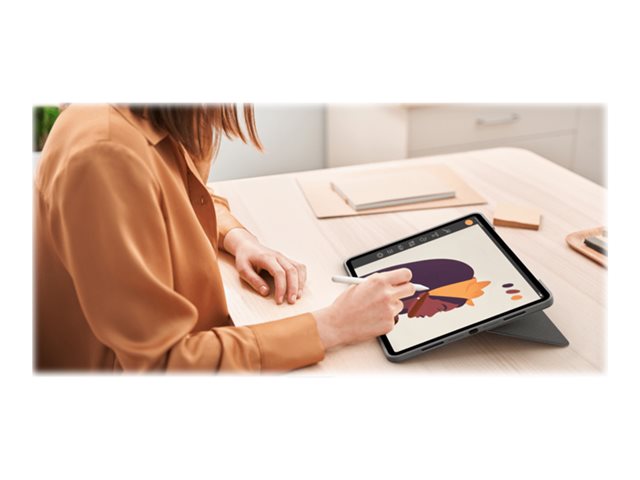 Logitech Combo Touch - Tastatur und Foliohülle - mit Trackpad - QWERTY - Italienisch - Oxford Gray Eingabegerät