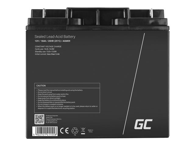 Green Cell - USV-Akku - Sealed Lead Acid (SLA) - 18 Ah