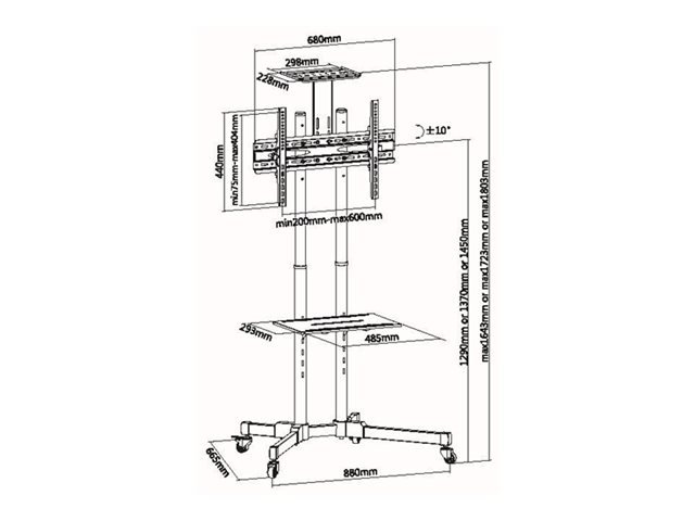 equip Wagen - für Flachbildschirm / AV-System