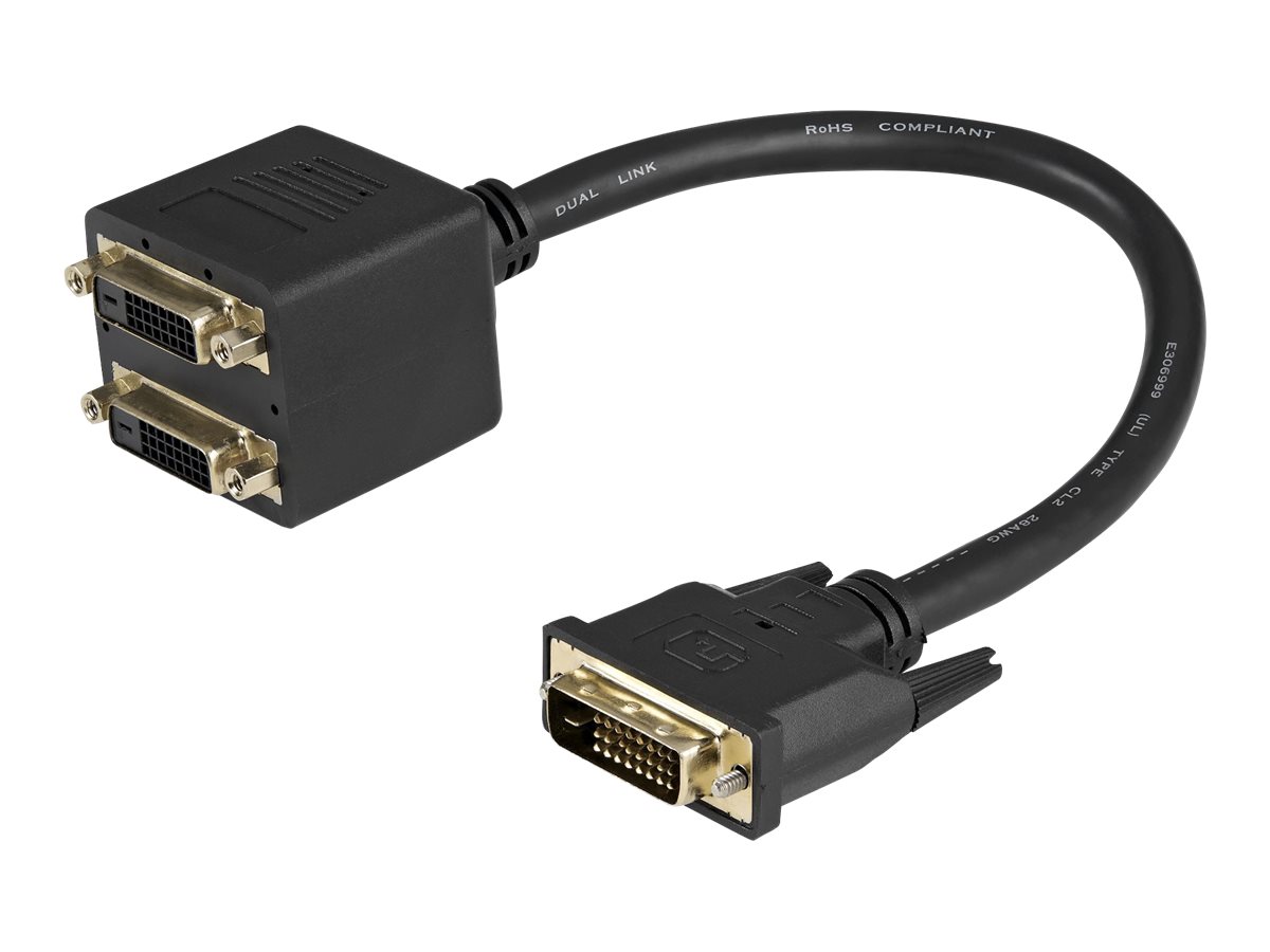 StarTech.com DVI-D auf 2x DVI-D 30cm Splitter Kabel - Dual Link DVI25 Y-Kabel - Stecker/2x Buchse - DVI-Adapter vergoldete Kontakte - Video-Verteiler - DVI - 30.5 cm