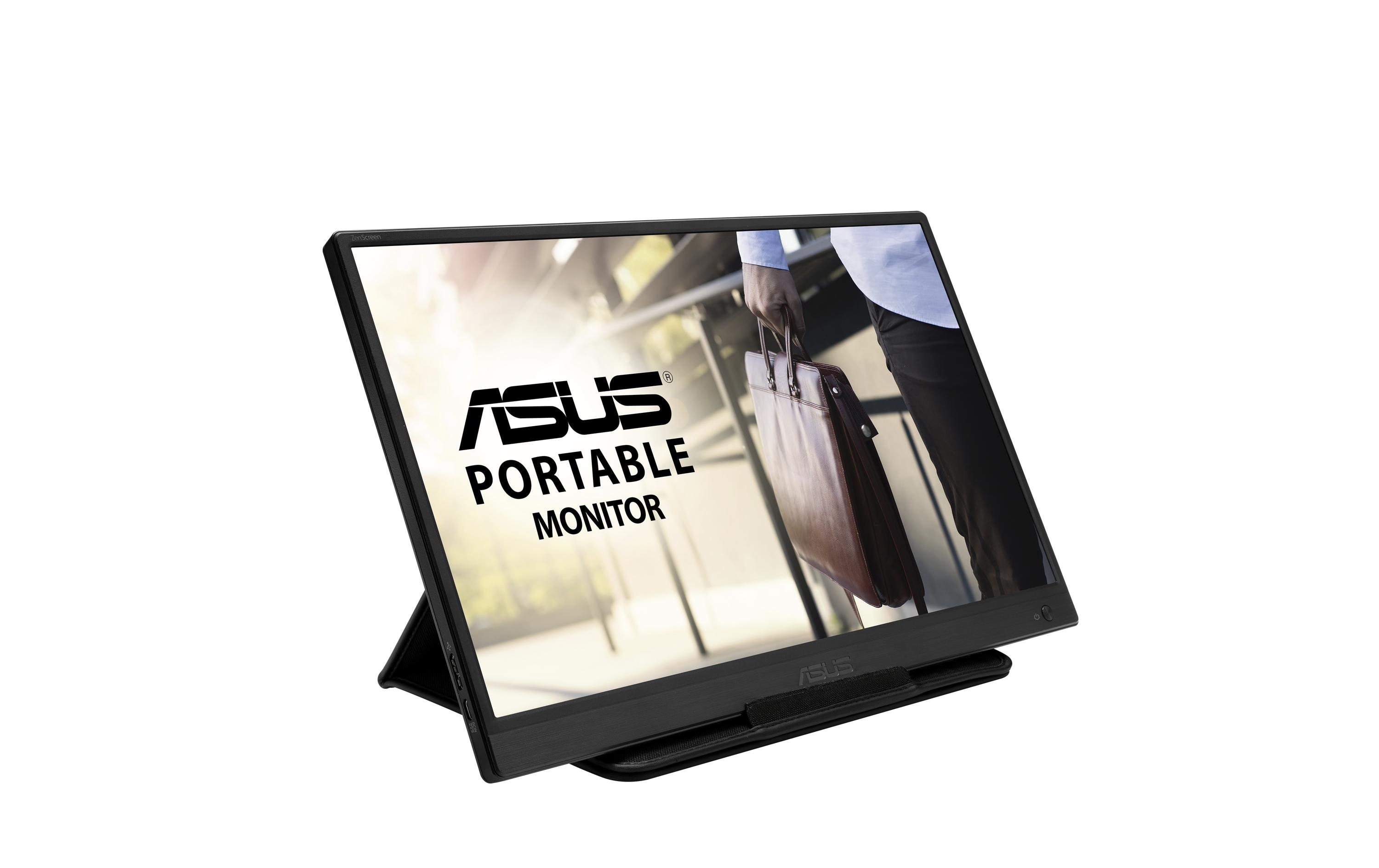 ASUS ZenScreen MB165B - LED-Monitor - 39.6 cm (15.6") - tragbar - 1366 x 768 WXGA @ 60 Hz - TN - 220 cd/m² - 500:1 - 10 ms - USB - Schwarz