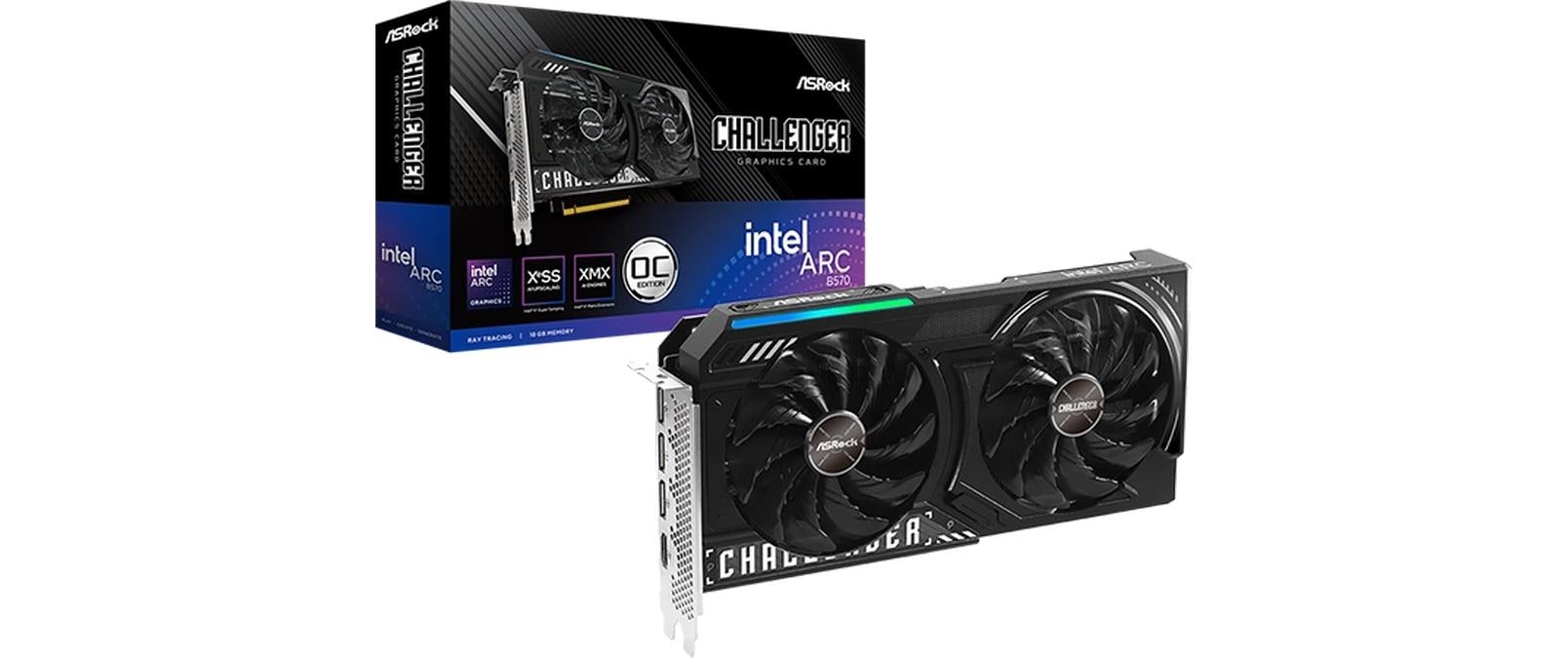 ASRock Challenger Intel Arc B570 10GB OC - Grafikkarten - Arc B570 - 10 GB GDDR6 - PCIe 4.0 x8 - 3 x DisplayPort, HDMI
