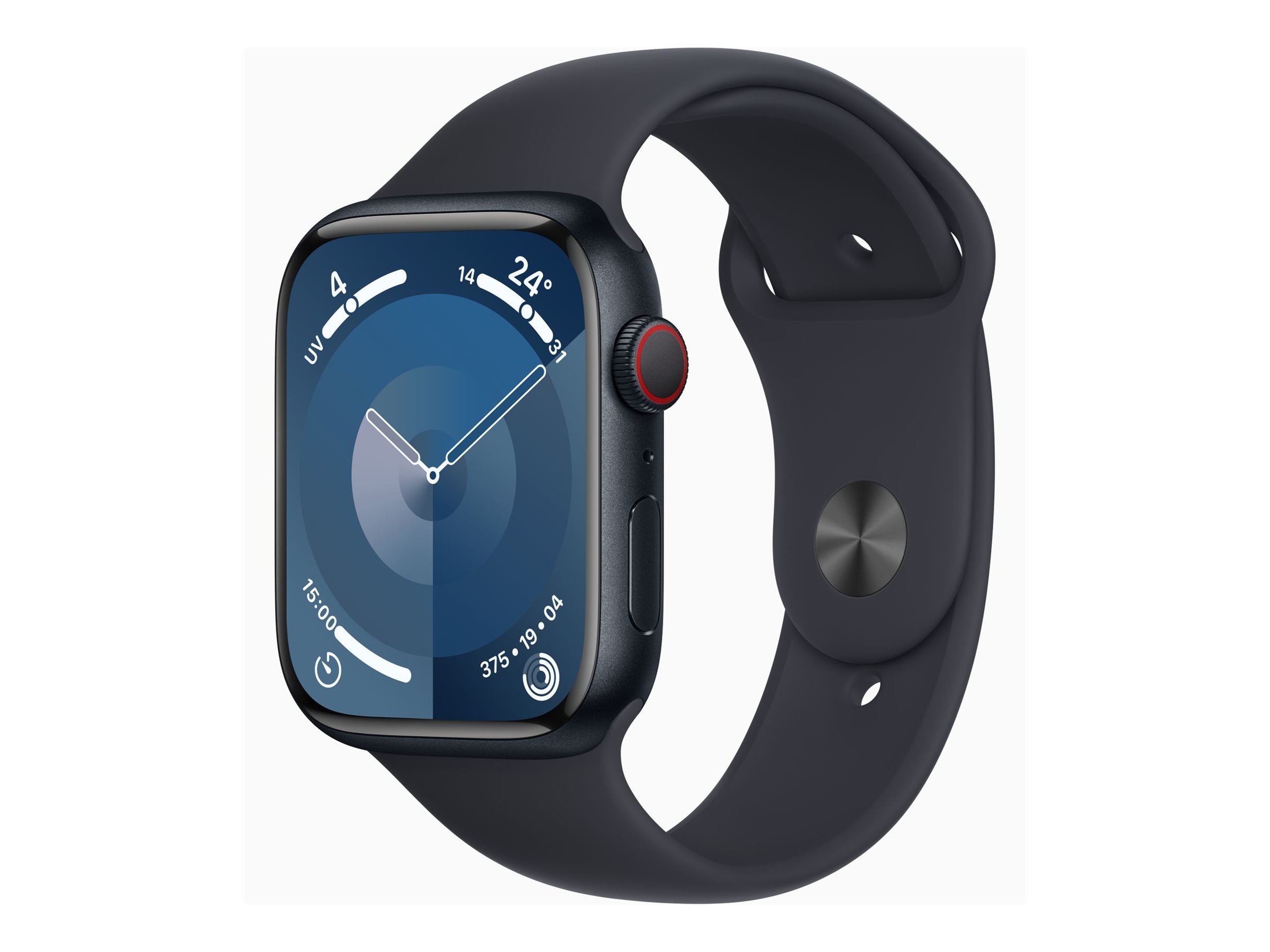 Apple Watch Series 9 (GPS + Cellular) - Midnight Aluminium - intelligente Uhr mit Sportband - Midnight - 64 GB