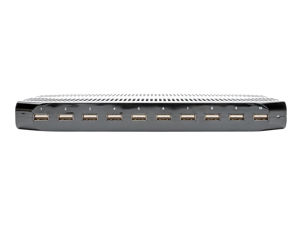 Tripp U280-010-ST-CEE 10-Port-USB-Ladestation mit einstellbarem Speicher - 12 V 8 A (96 W) USB-Ladegerät-Ausgang - Schuko-Netzkabel - Jede Marke - USB - Schwarz - Digital/Daten - 4-polig