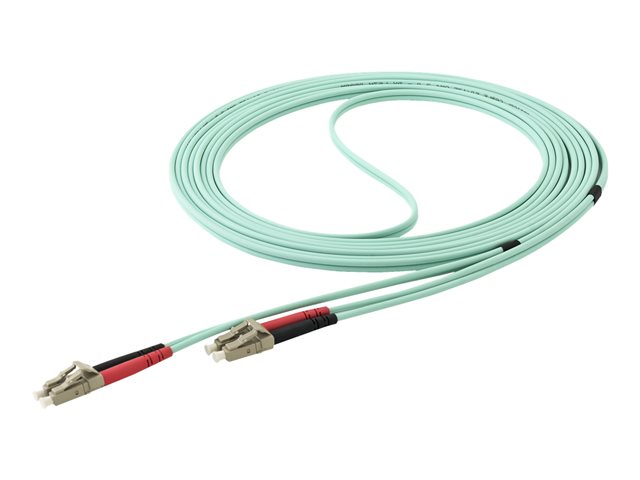 StarTech.com Aqua OM4 Duplex Multimode Fiber - 16 ft / 5m - 100 Gb - 50/125 - OM4 Fiber - LC to LC Fiber Patch Cable (450FBLCLC5) - Netzwerkkabel - LC Multi-Mode (M) bis LC Multi-Mode (M) - 5 m - Glasfaser - Duplex - 50/125 Mikrometer - OM4 - Aquamarin