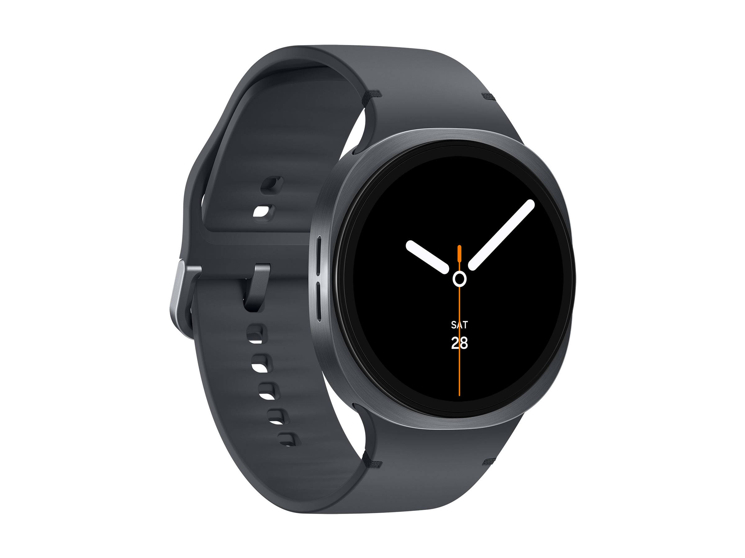 Samsung Galaxy Watch8 - 44 mm - Carbon-Schwarz - intelligente Uhr mit Sportband - Gummi - Graphit - Bandgröße: M/L - Anzeige 3.7 cm (1.47") (SM-L330NDAADBT)