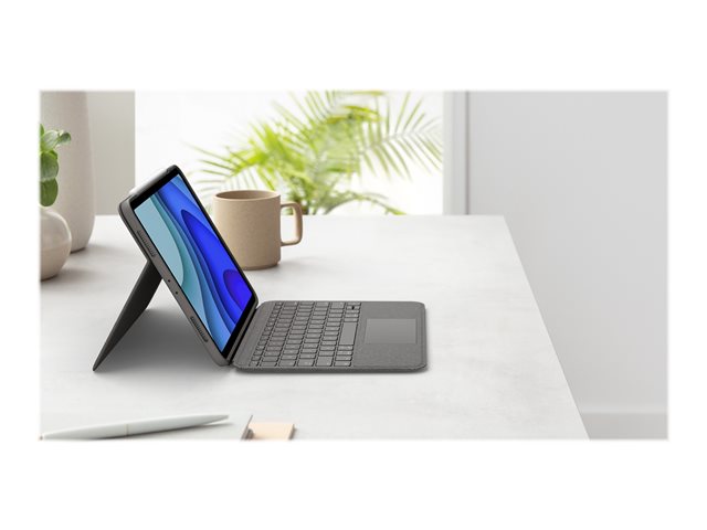 Logitech Folio Touch - Tastatur und Foliohülle - mit Trackpad - QWERTY - GB - Oxford Gray Eingabegerät