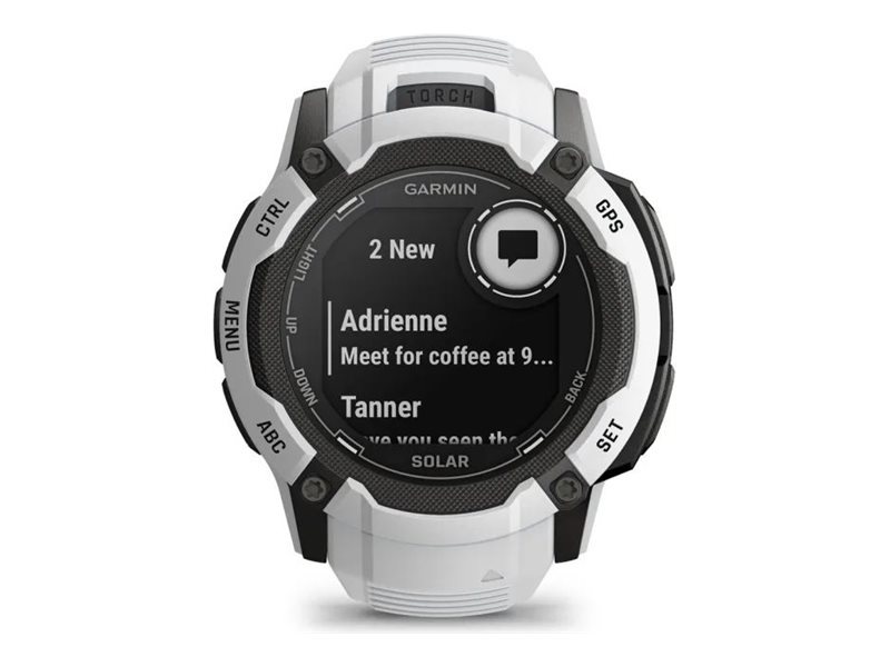 Garmin Instinct 2X Solar - faserverstärktes Polymer - Ja intelligente Uhr mit Band - 64 MB - Steinweiß