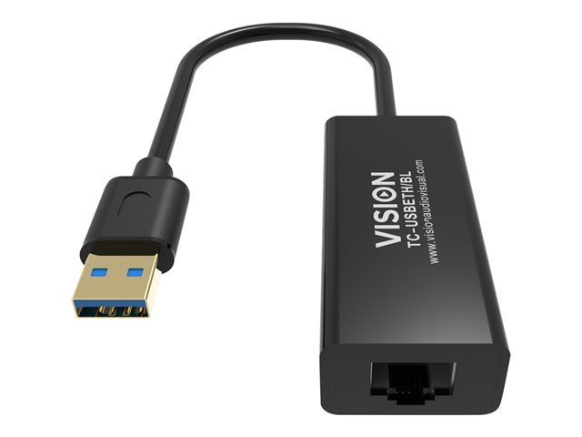 Vision TC-USBETH/BL - Netzwerkadapter - USB 2.0 - Gigabit Ethernet x 1