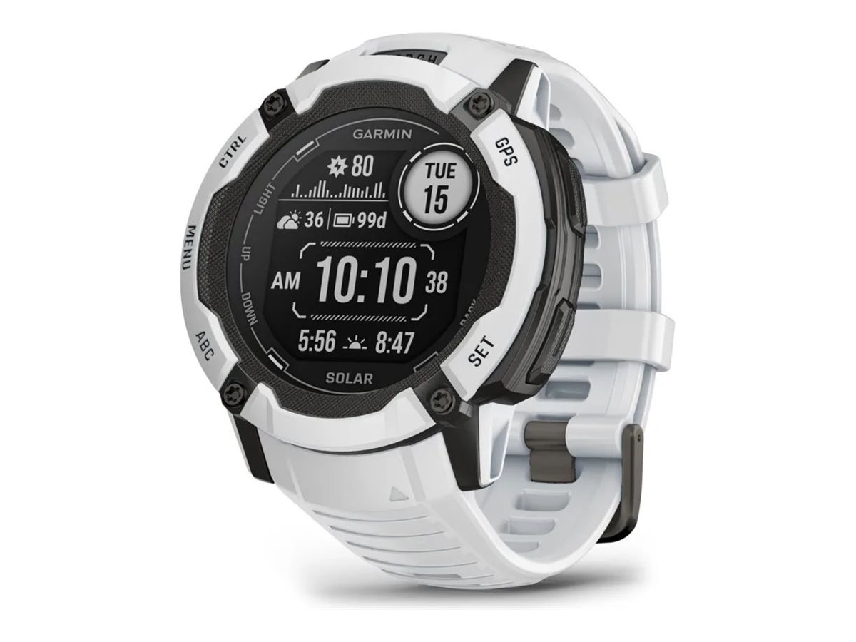 Garmin Instinct 2X Solar - faserverstärktes Polymer - Ja intelligente Uhr mit Band - 64 MB - Steinweiß