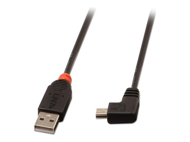 Lindy - USB-Kabel - USB (M) zu Mini-USB, Typ B (M) - USB 2.0 - 1 m - 90° Stecker, geformt