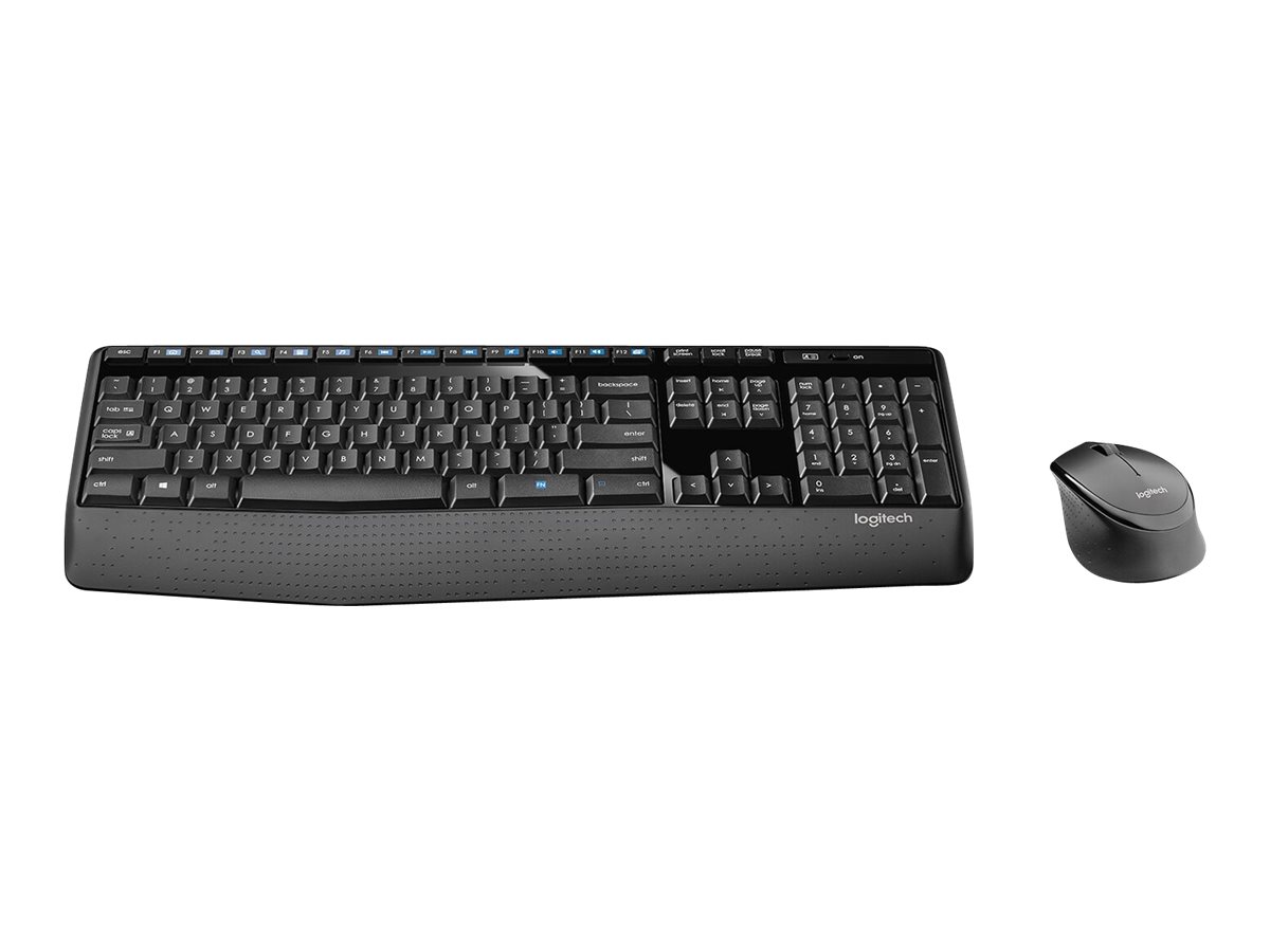 Logitech Wireless Combo MK345 - Tastatur-und-Maus-Set - kabellos - 2.4 GHz - Französisch - Schwarz, Blau