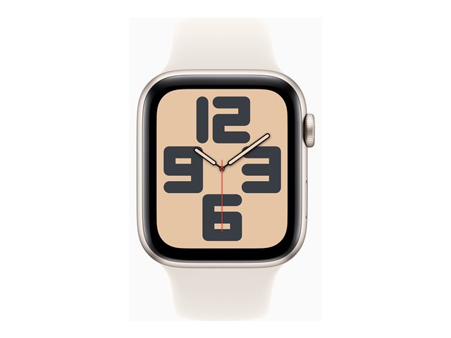 Apple Watch SE GPS 44mm Starlight Aluminium Case mit Starlight Sport Band - M/L (MXEV3QF/A)