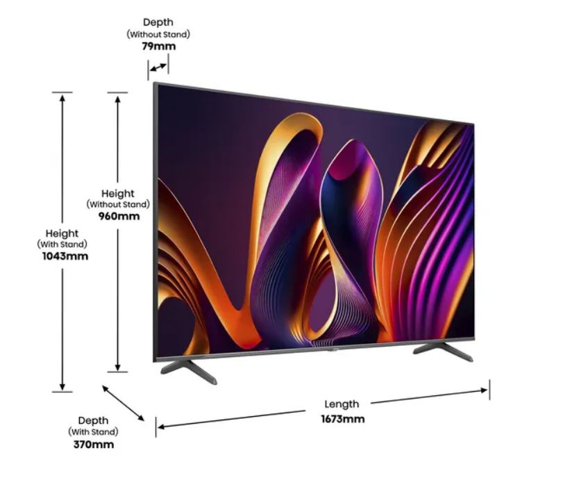 Hisense 75E77Q Pro sw QLED-TV UHD Multituner Smart Dolby Vision HDR10+ PVR