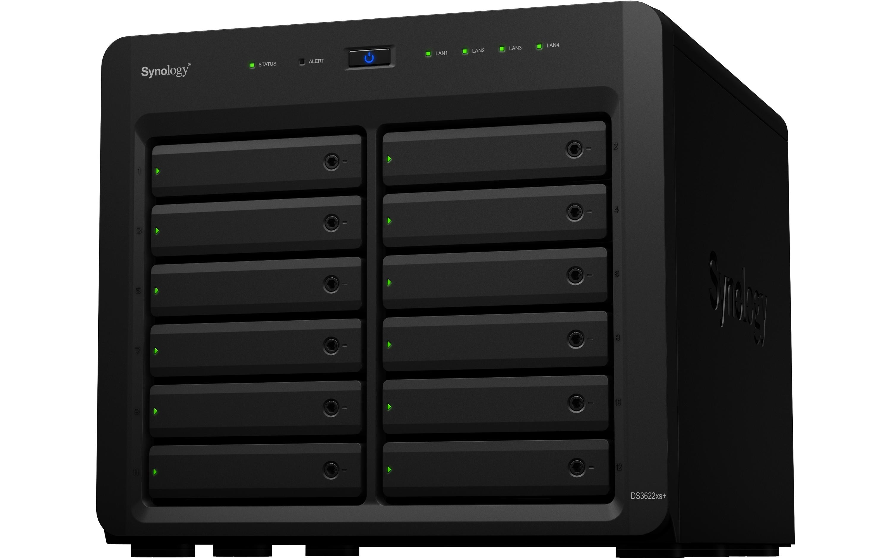 Synology Disk Station DS3622XS+ - NAS-Server - 12 Schächte - SATA 6Gb/s - RAID RAID 0, 1, 5, 6, 10, JBOD, RAID F1 - RAM 16 GB - Gigabit Ethernet / 10 Gigabit Ethernet - iSCSI Support