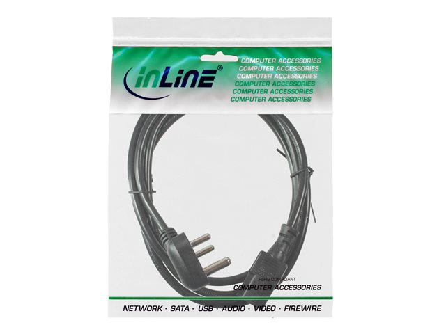 InLine - Stromkabel - BS 546 (M) zu IEC 60320 C13 - Wechselstrom 250 V - 10 A - 1.8 m - Schwarz - Südafrika