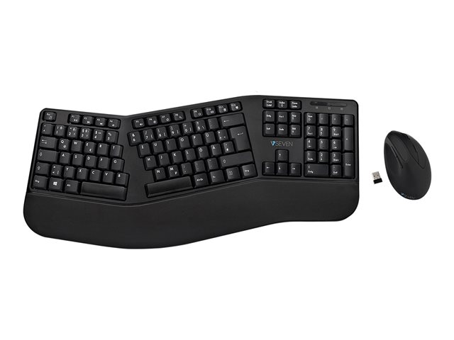 V7 CKW500BTDE - Tastatur-und-Maus-Set - QWERTZ - Deutsch - Schwarz Eingabegerät