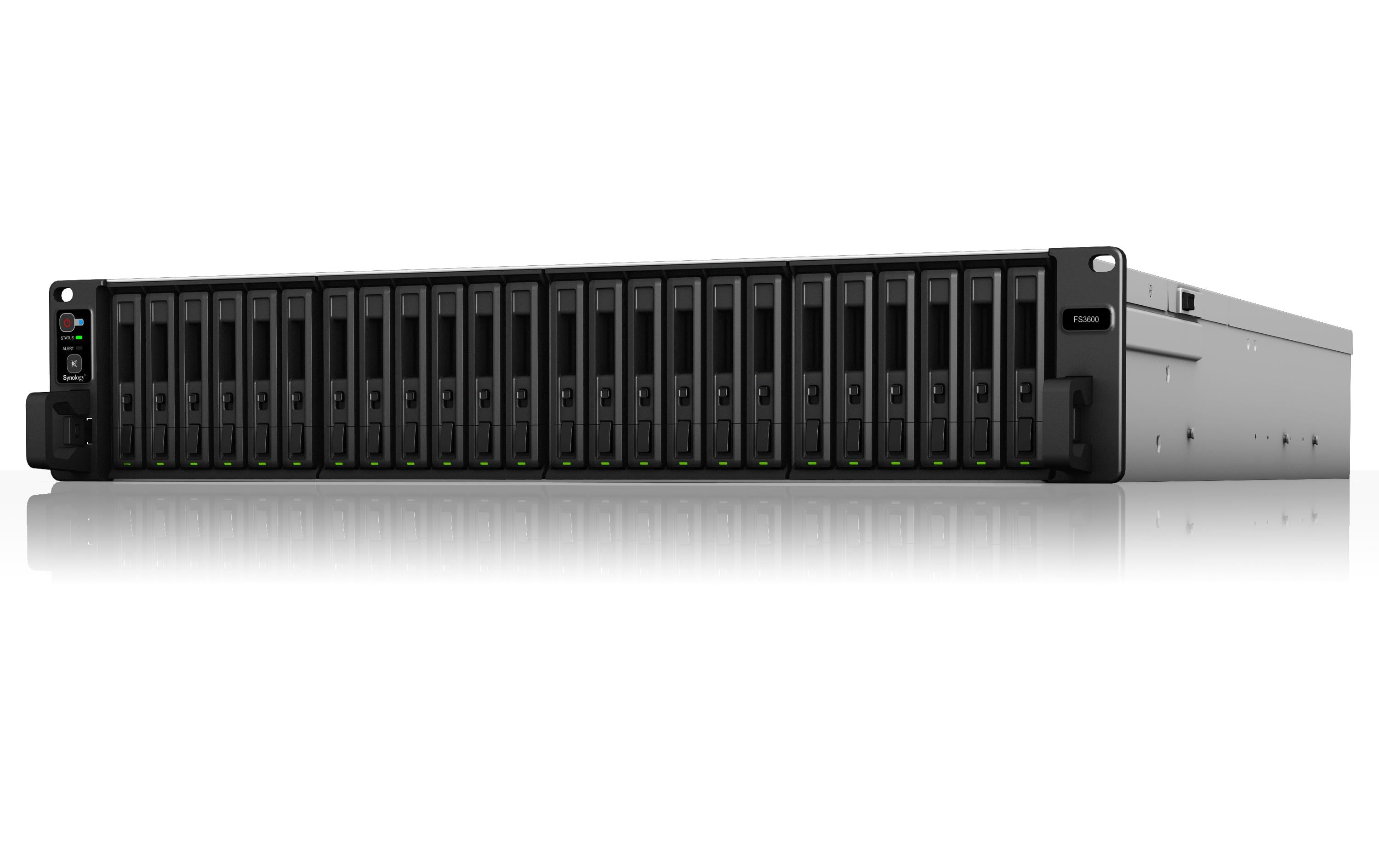 Synology FlashStation FS3600 - NAS-Server - 24 Schächte - Rack - einbaufähig - RAID 0, 1, 5, 6, 10, JBOD, RAID F1 - RAM 16 GB - Gigabit Ethernet / 10 Gigabit Ethernet - iSCSI - 2U