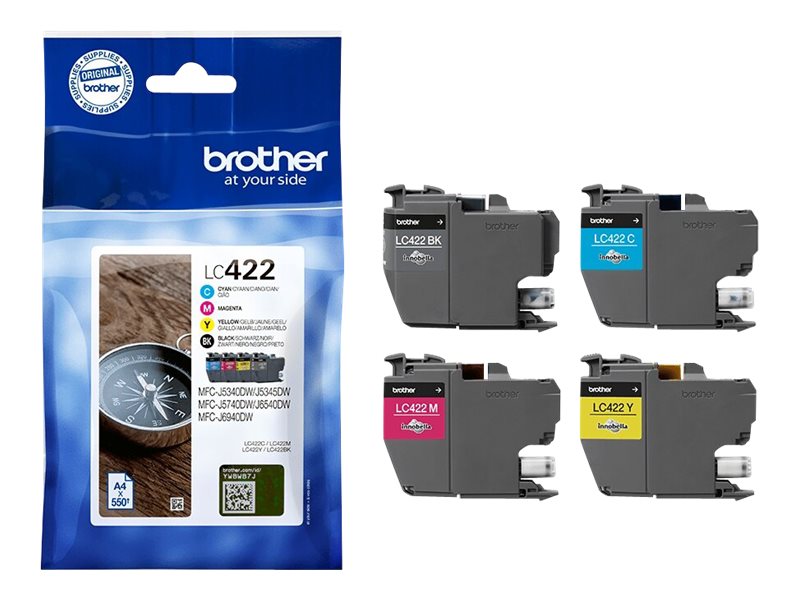 Brother LC422 Value Pack - 4er-Pack - Schwarz
Cyan
Magenta
Gelb - original - Tintenpatrone