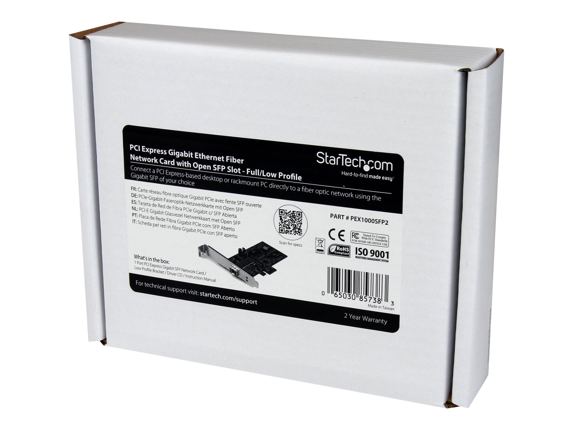 StarTech.com PCI Express Ethernet Gigabit LWL Netzwerkkarte mit offenem SFP - PCIe Glasfaser SFP NIC - Gigabit Ethernet Adapter - Netzwerkadapter - PCIe