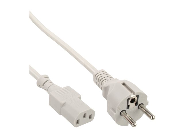 InLine - Stromkabel - CEE 7/7 (S) gerade bis IEC 60320 C13 - 1.8 m - geformt - Grau