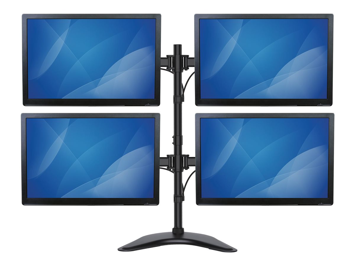 StarTech.com Vierfach-Monitorhalter - Schwenkbar - Verstellbarer 4 Monitorständer - Für VESA Monitore bis zu 27 Zoll (8 Kg) Aufstellung - für 4 Monitore - Schwarz
