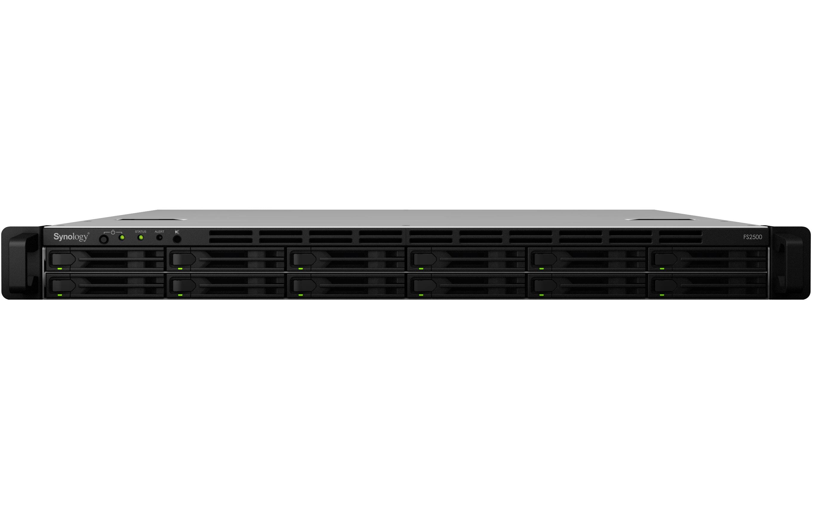Synology FlashStation FS2500 - NAS-Server - 12 Schächte - Rack - einbaufähig - SATA 6Gb/s - RAID 0, 1, 5, 6, 10, JBOD, RAID F1 - RAM 8 GB - Gigabit Ethernet / 10 Gigabit Ethernet - iSCSI Support - 1U