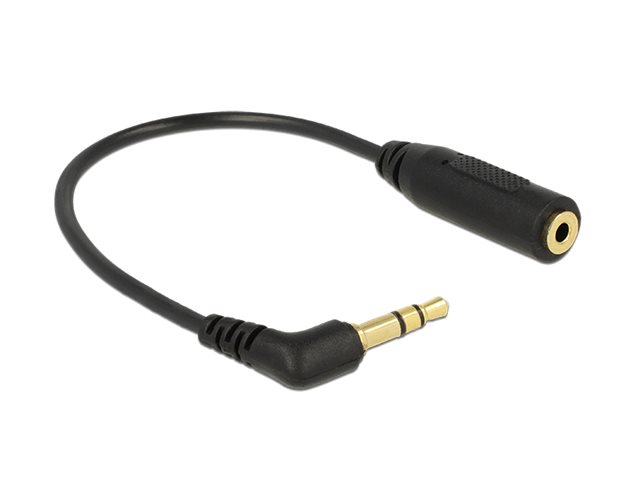 Delock - Kopfhöreradapter - Stereo Mikro-Stecker weiblich zu 4-poliger Mini-Stecker männlich gewinkelt - 17.5 cm - Schwarz