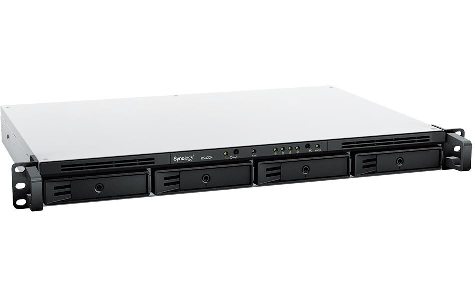Synology RackStation RS422+ - NAS-Server - 4 Schächte - Rack - einbaufähig - SATA 6Gb/s - RAID RAID 0, 1, 5, 6, 10, JBOD - RAM 2 GB - Gigabit Ethernet - iSCSI Support - 1U