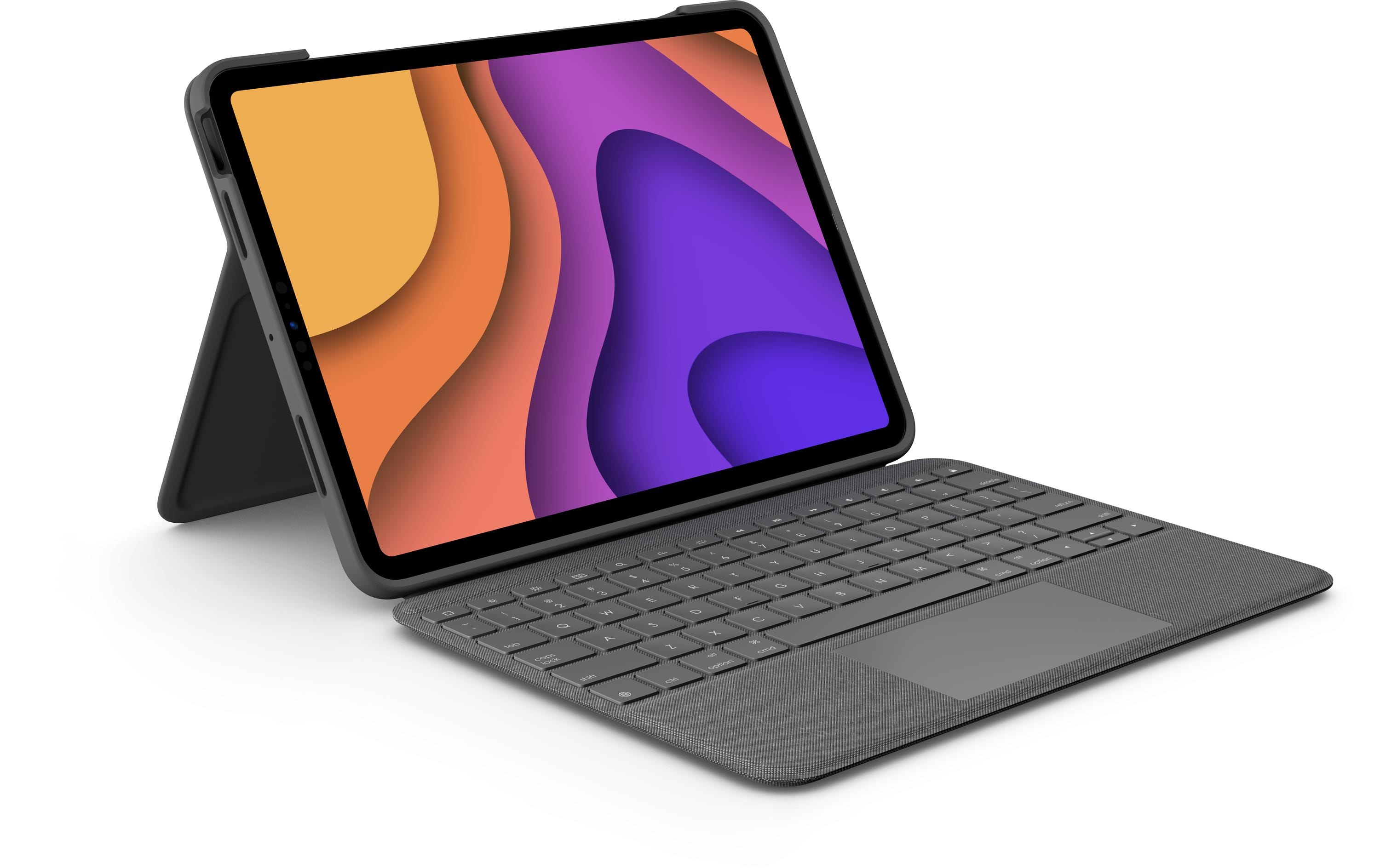 Logitech Folio Touch - Tastatur und Foliohülle - mit Trackpad - QWERTZ - Schweiz - Oxford Gray Eingabegerät