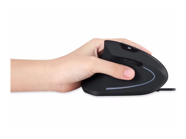 Perixx PERIMICE-513 L - vertikale Maus - USB - Schwarz