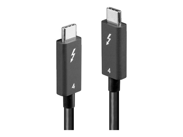 Lindy - Thunderbolt-Kabel - 24 pin USB-C (M) zu 24 pin USB-C (M) - Thunderbolt 4 - 20 V - 5 A - 2 m - USB-Stromversorgung (100 W), 8K Unterstützung, dual 4K60Hz support, aktiv - Schwarz