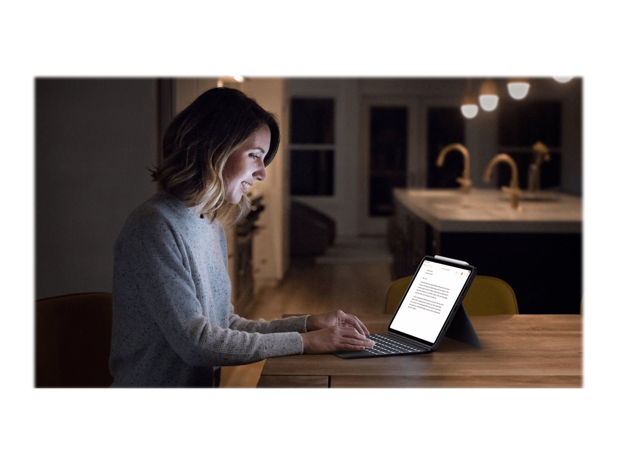 Logitech Combo Touch - Tastatur und Foliohülle - mit Trackpad - QWERTY - Italienisch - Oxford Gray Eingabegerät