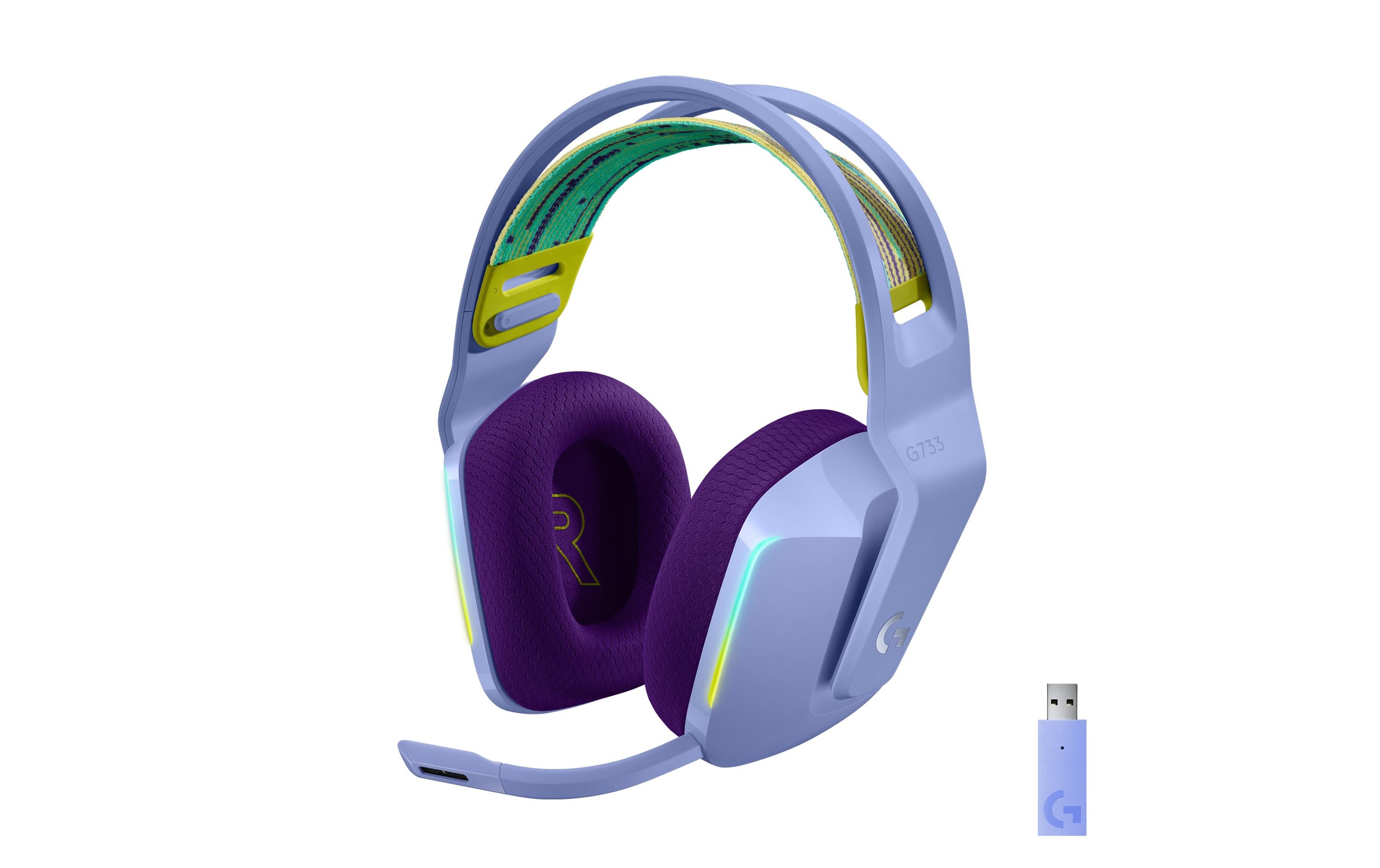 Logitech G G733 LIGHTSPEED Wireless RGB Gaming Headset - Headset - ohrumschließend - 2,4 GHz - kabellos - fliederfarben