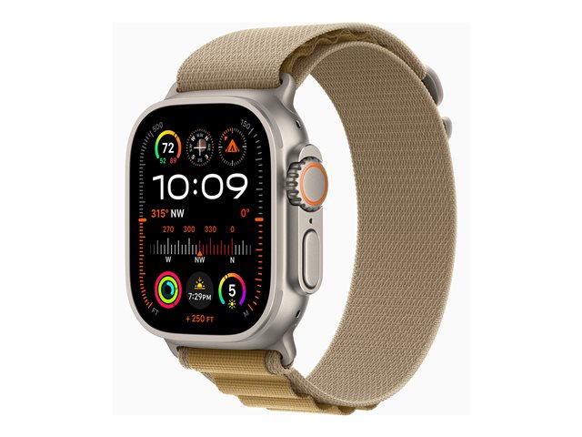 Apple Watch Ultra 2 GPS + Cellular 49mm Natural Titanium Case mit Tan Alpine Band - Large (MX4H3FD/A)