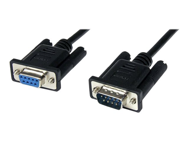 StarTech.com 2m Seriell DB9 RS-232 Nullmodemkabel - Schwarz - Stecker/Buchse - 9 Pin Null Modem Kabel - Nullmodemkabel - DB-9 (W) zu DB-9 (M) - 2 m - Schwarz - für P/N: 1P3FPC-USB-SERIAL, ICUSB2321F, ICUSB2324I, ICUSB232V2, PEX2S953, PEX2S953LP