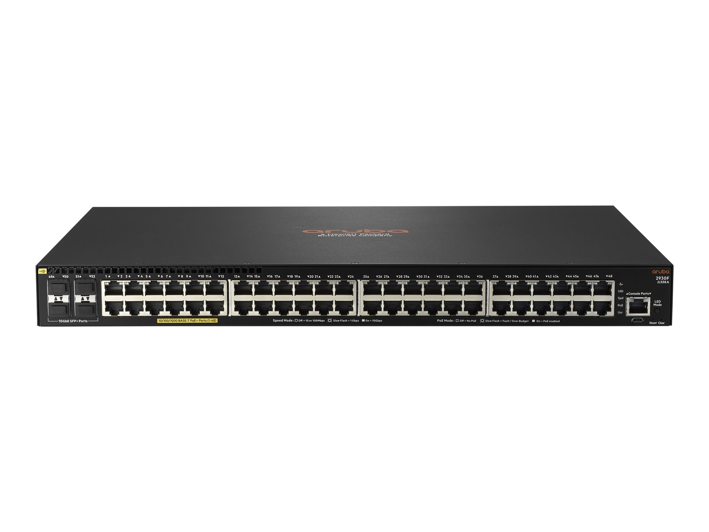 HPE Aruba Networking 2930F 48G PoE+ 4SFP+ - Switch - 48 Anschlüsse - managed - an Rack montierbar