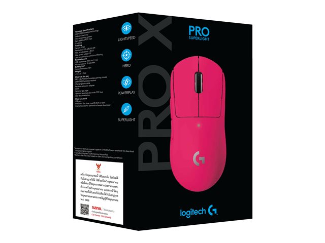 Logitech G PRO X SUPERLIGHT - Gaming - Maus - 2.4 GHz - Magenta