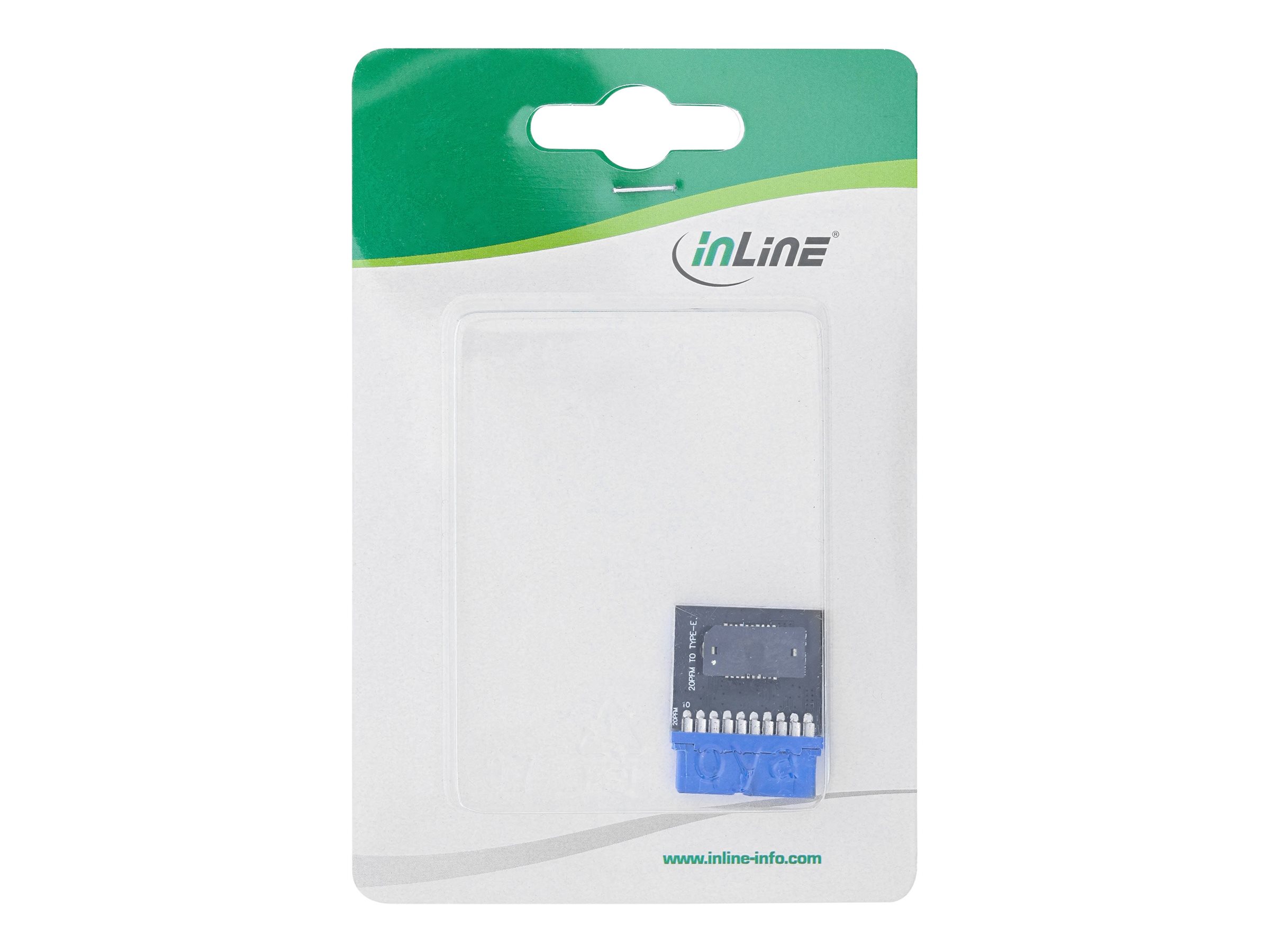 InLine - interner USB-Adapter - 20-poliger USB 3.0 Kopf zu 20-poliger USB 3.1 Header