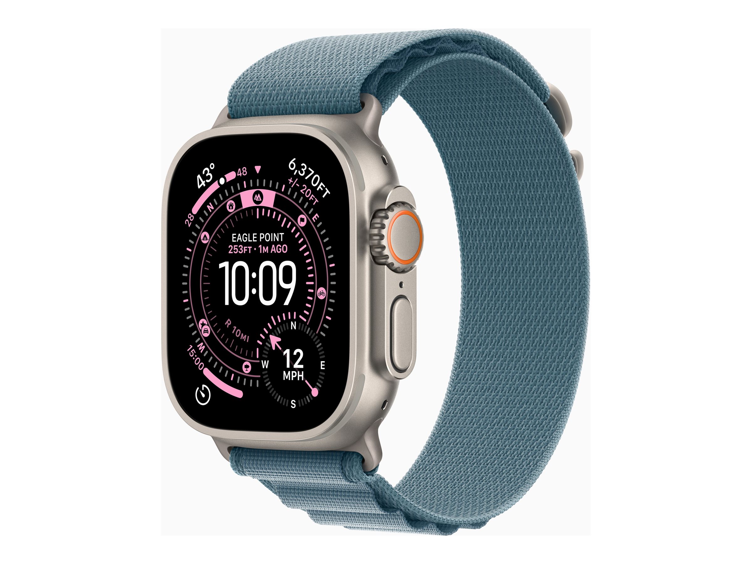 Apple Watch Ultra 3 GPS + Cellular 49mm Natural Titanium Case with Light Blue Alpine Loop - Small