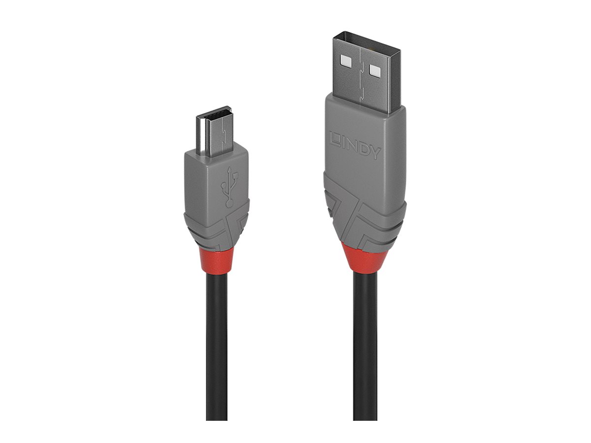 Lindy Anthra Line - USB-Kabel - Mini-USB, Typ B (M) zu Micro-USB Typ B (M) - USB 2.0 - 50 cm - rund - Schwarz