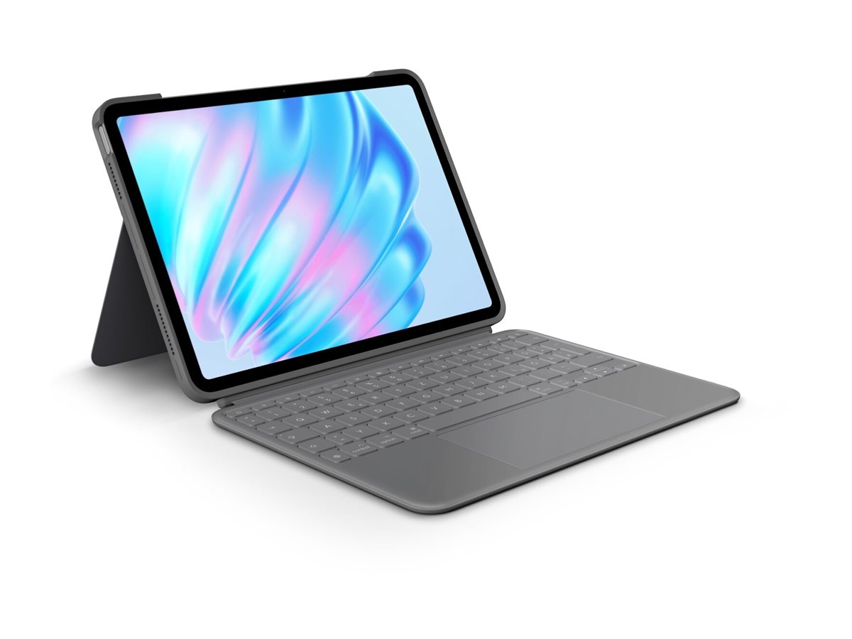 Logitech Combo Touch - Tastatur und Foliohülle - mit Trackpad - QWERTZ - Deutsch - Oxford Gray Eingabegerät
